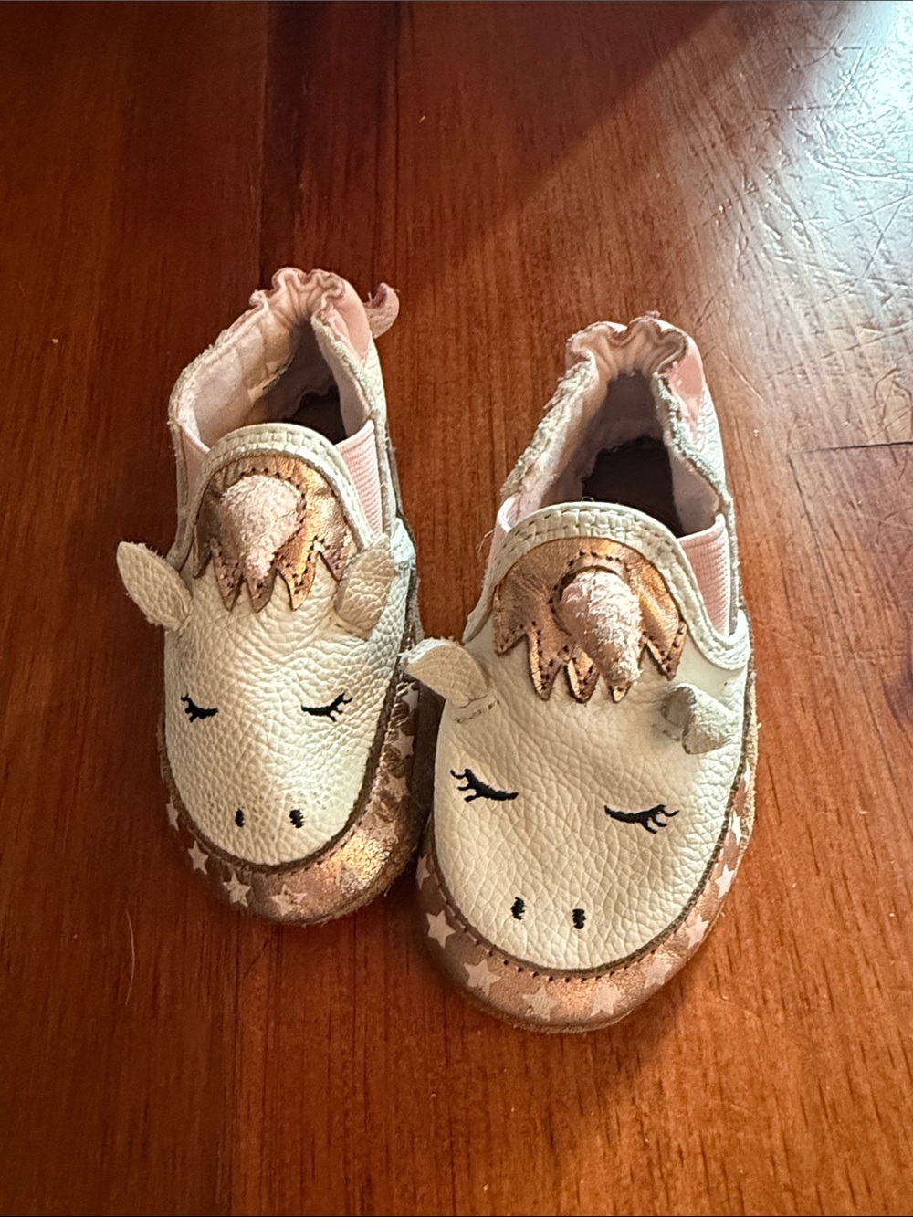 Robeez Stay Magical Girls' Pink & Cream Unicorn Slip-On Kids Shoes